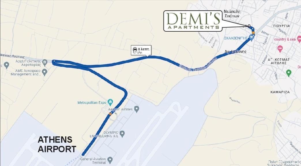 Demi'S Apartments Near Athen'S Airport أرتيميدا المظهر الخارجي الصورة